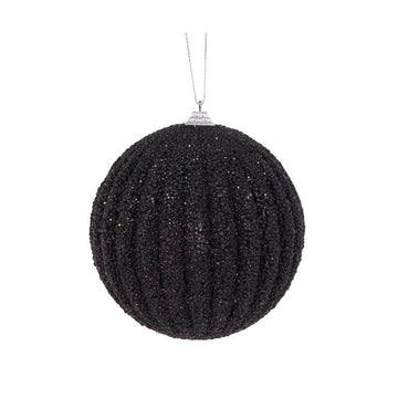 Black Textured Rib Bauble - Various Sizes - My Christmas