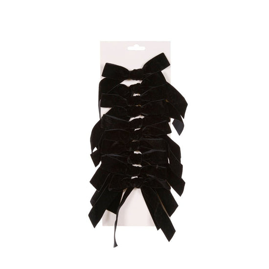 Black Velvet Bows - Pack of 10 - My Christmas