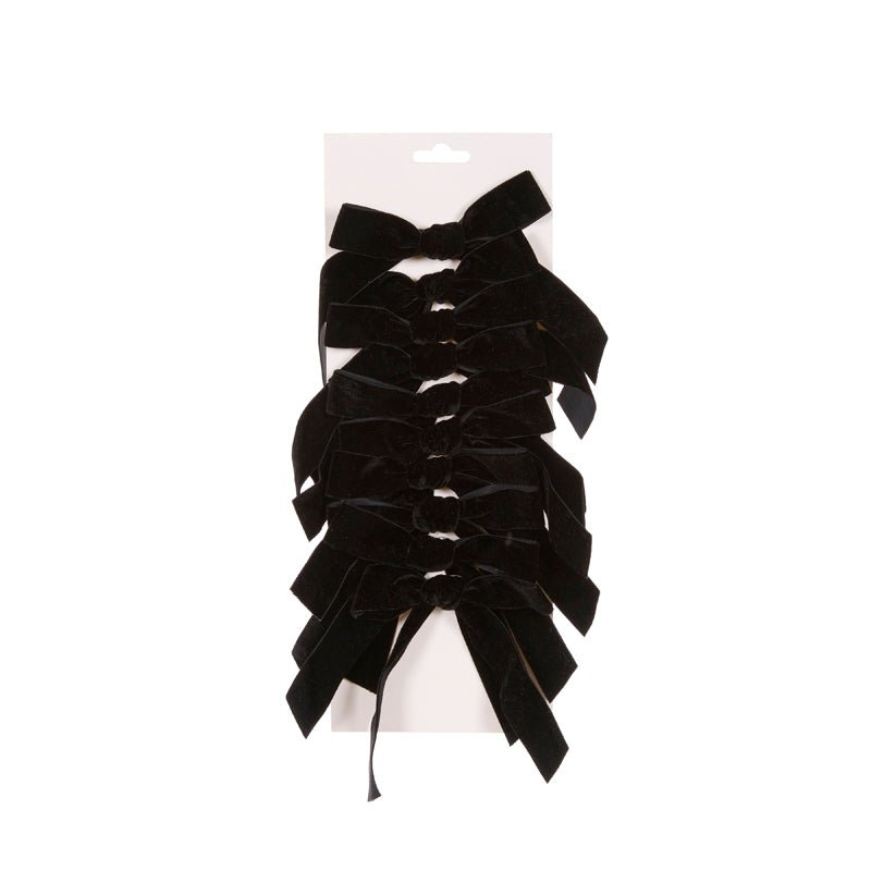 Black Velvet Bows - Pack of 10 - My Christmas