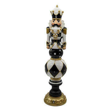 Black, White and Gold Nutcracker Finial Decor - My Christmas