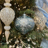 Blue and Silver Glass Onion Ornament - My Christmas