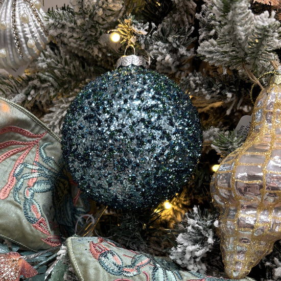 Blue and Teal Glass Bauble - My Christmas