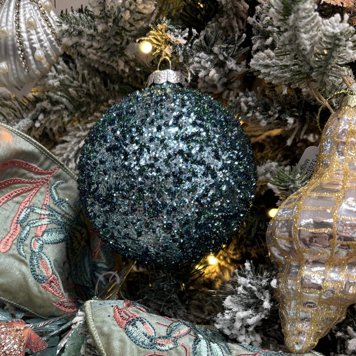 Blue and Teal Glass Bauble - My Christmas