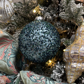 Blue and Teal Glass Bauble - My Christmas
