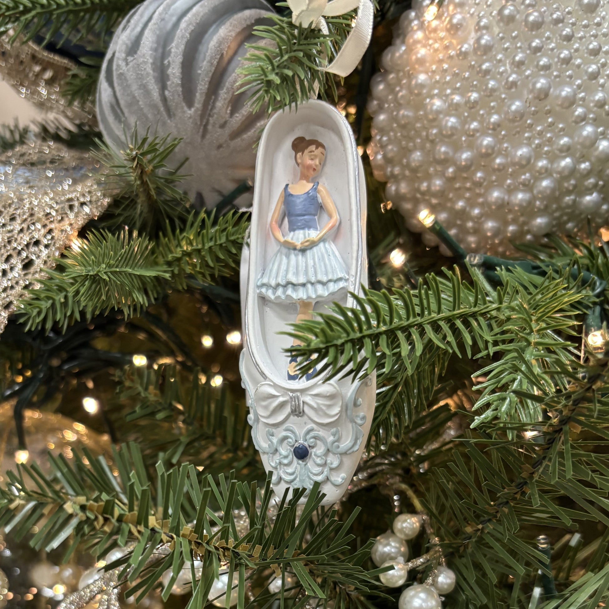 Blue and White Ballet Slipper Ornaments - Assorted - My Christmas