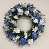 Blue and White Hydrangea Wreath - My Christmas
