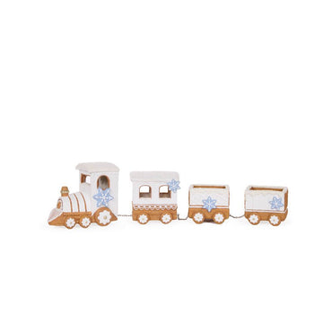 Blue and White LED Gingerbread Train - My Christmas