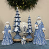 Blue and White Santa with Fur - 31cm - My Christmas
