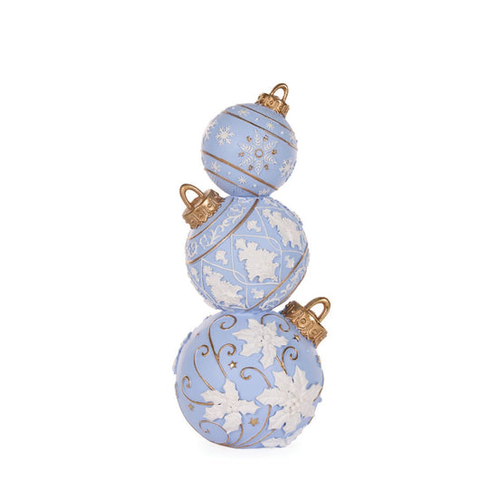 Blue and White Snowflake Bauble Stack - 41cm - My Christmas