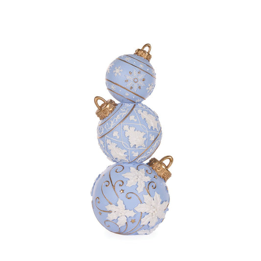 Blue and White Snowflake Bauble Stack - 41cm - My Christmas