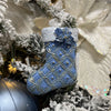Blue and White Stocking Ornament - My Christmas