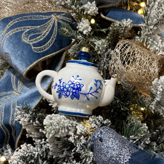 Blue and White Teapot Ornament - My Christmas