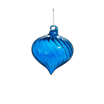 Blue Blown Glass Ornament - My Christmas