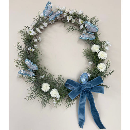 Blue Butterfly Wreath - My Christmas