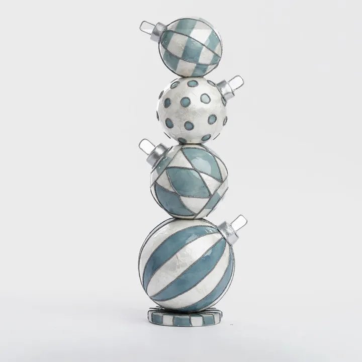 Blue Capiz Bauble Stack Table Décor - My Christmas