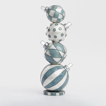 Blue Capiz Bauble Stack Table Décor - My Christmas