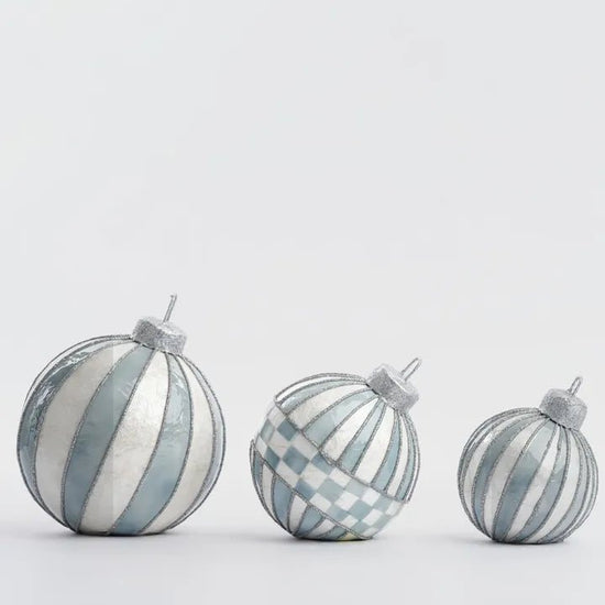 Blue Capiz Bauble Trio Table Décor - My Christmas
