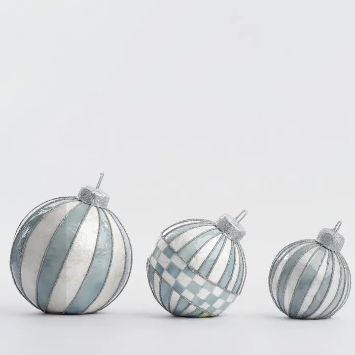 Blue Capiz Bauble Trio Table Décor - My Christmas