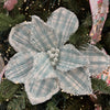 Blue Check Poinsettia - My Christmas