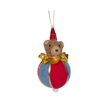 Blue Circus Bear Bauble - My Christmas