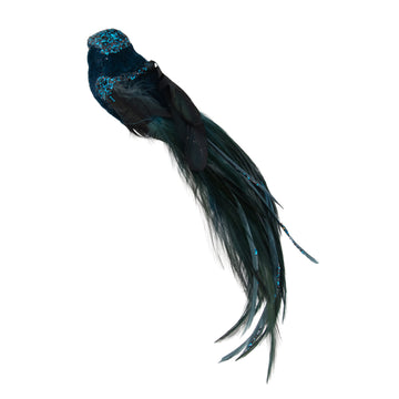 Blue Clip-on Bird with Long Tail - My Christmas
