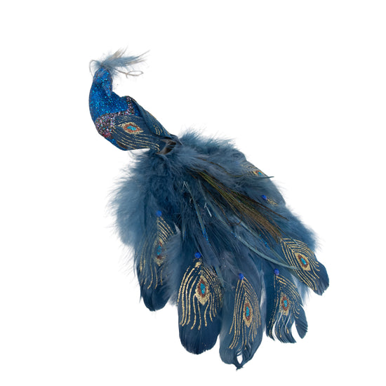 Blue Clip-on Peacock - My Christmas