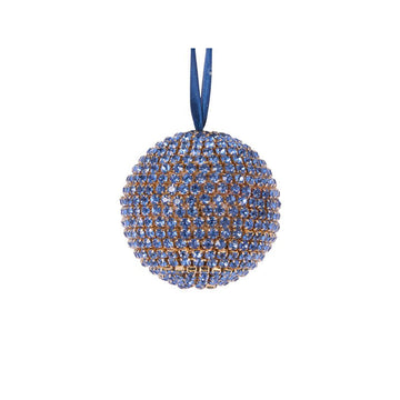 Blue Crystal Bauble - 8cm - My Christmas