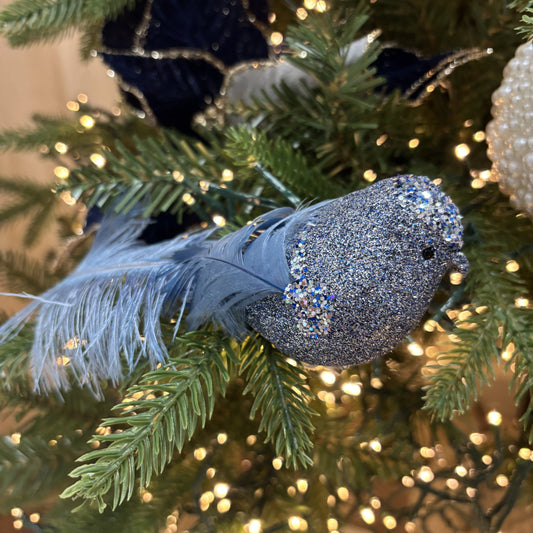 Blue Embellished Bird - My Christmas