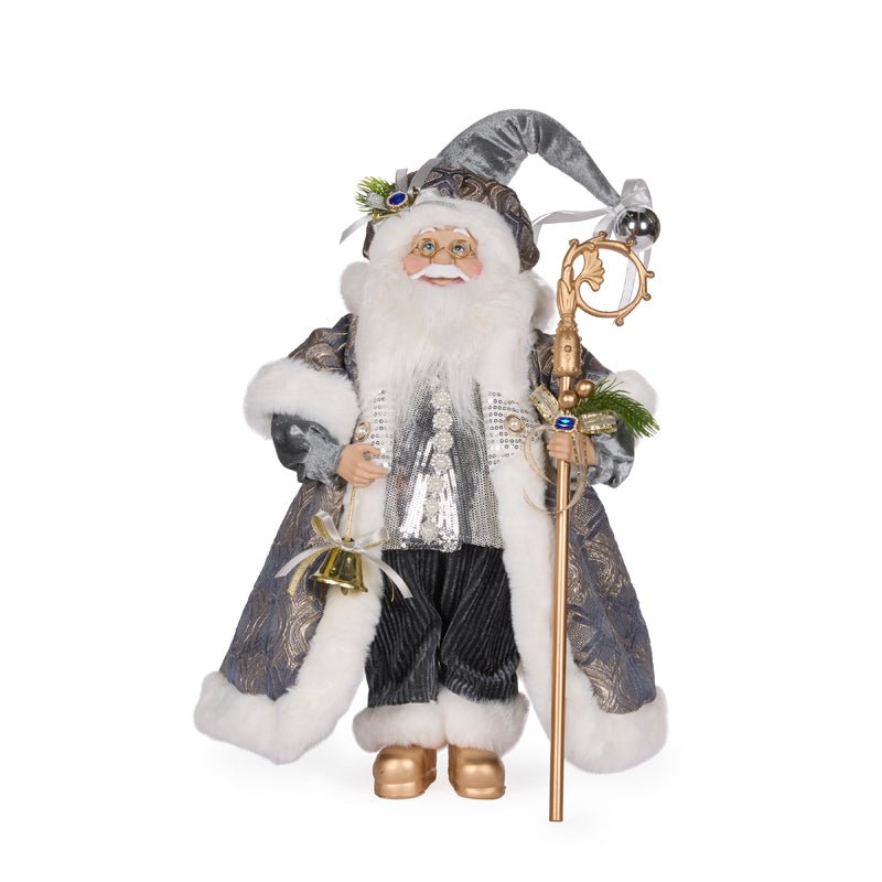Blue Fabric Santa - 50cm - My Christmas