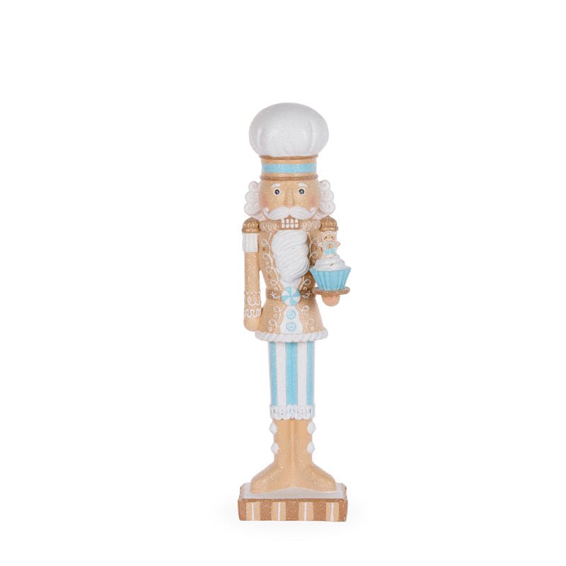 Blue Gingerbread Nutcracker with Cupcake - 46.5cm - My Christmas