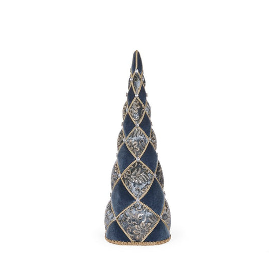 Blue Quilted Damask Tree - 57cm - My Christmas