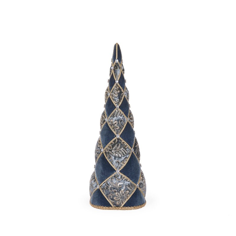 Blue Quilted Damask Tree - 57cm - My Christmas