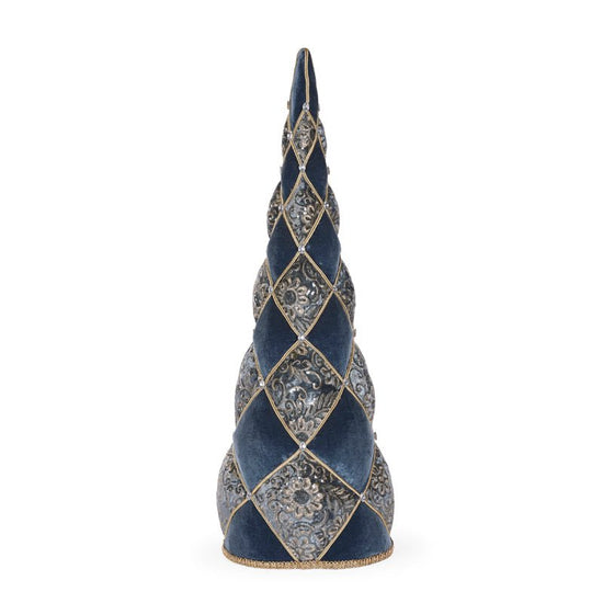 Blue Quilted Damask Tree - 78cm - My Christmas
