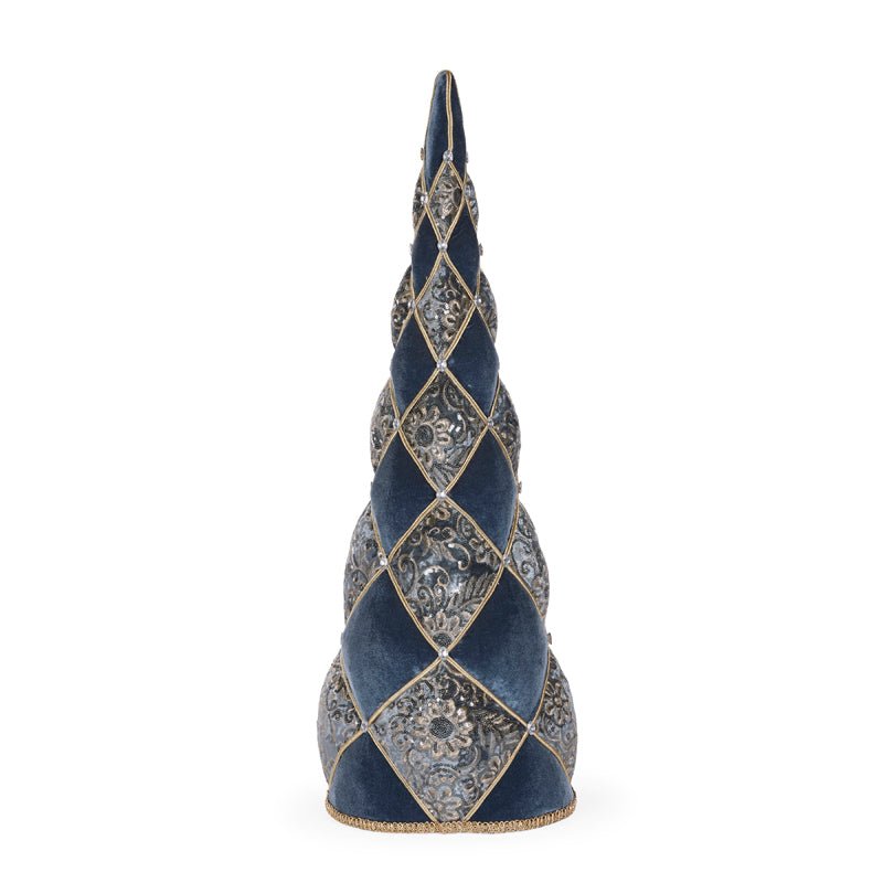 Blue Quilted Damask Tree - 78cm - My Christmas