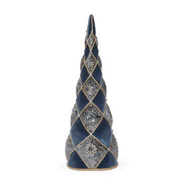 Blue Quilted Damask Tree - 78cm - My Christmas