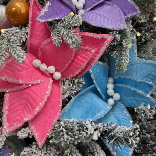 Blue Sherbert Poinsettia - My Christmas