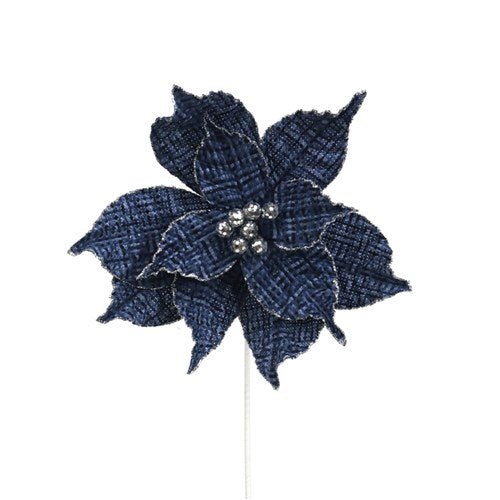 Blue Tweed Poinsettia - My Christmas