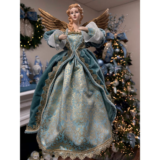 Blue Victorian Angel Tree Topper - My Christmas