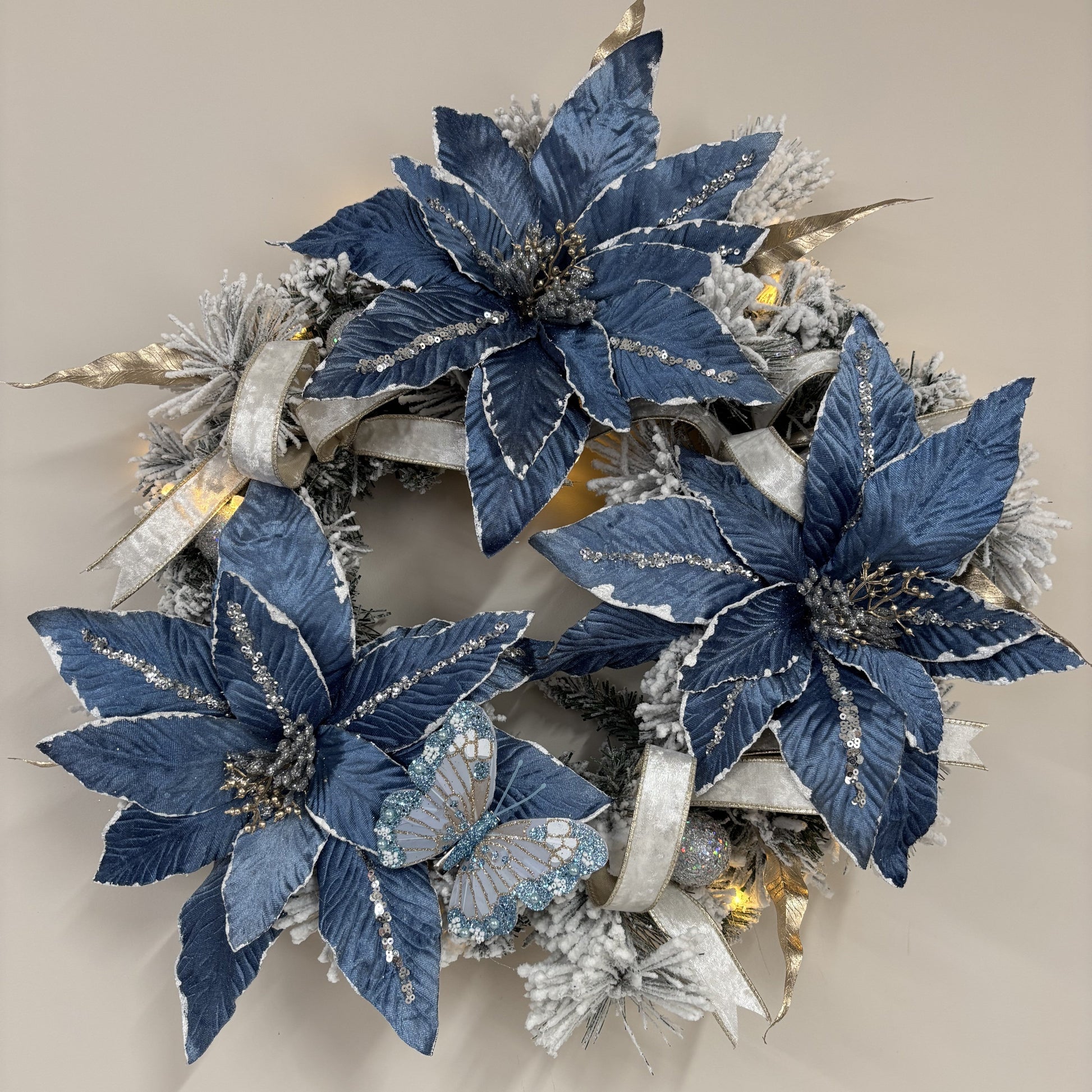 Bluebell Manor Poinsettia Wreath - My Christmas
