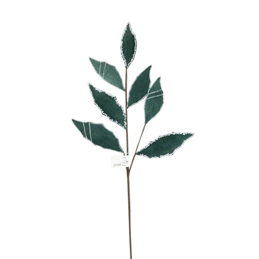 Blue/Green Velvet Leaf Spray - My Christmas