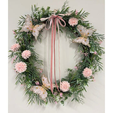 Blush Butterfly Wreath - My Christmas