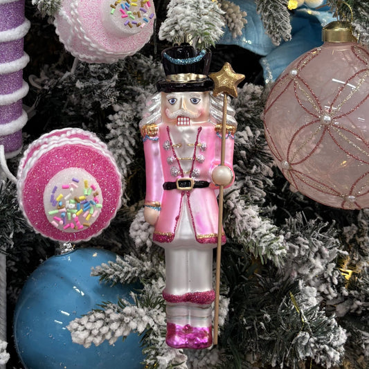 Blushing Nutcracker Glass Ornament - My Christmas