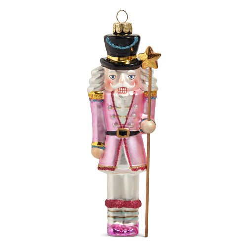 Blushing Nutcracker Glass Ornament - My Christmas