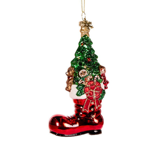 Boot with Tree and Gifts Glass Ornament - My Christmas