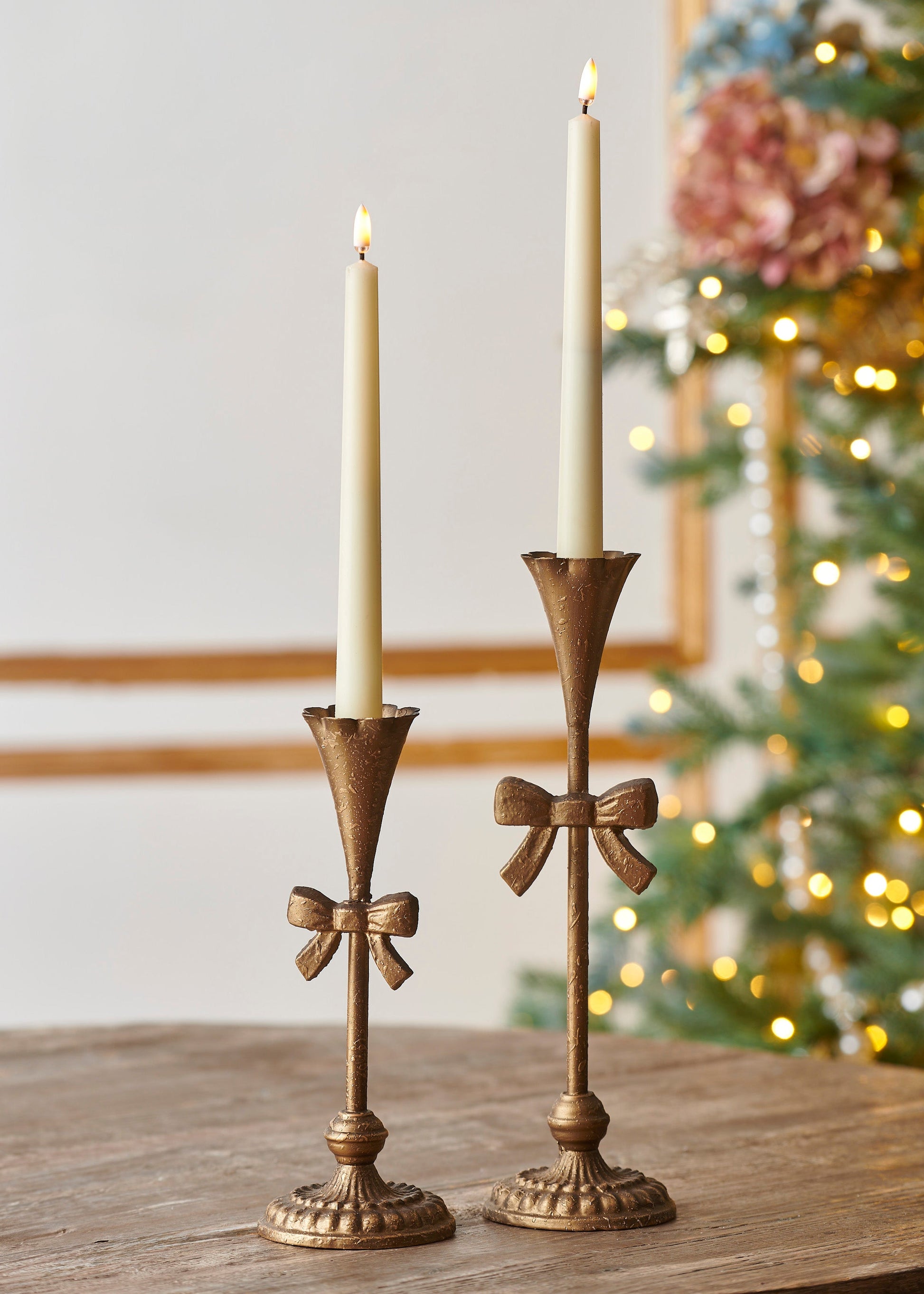 Bow Candlesticks - Set of 2 - My Christmas