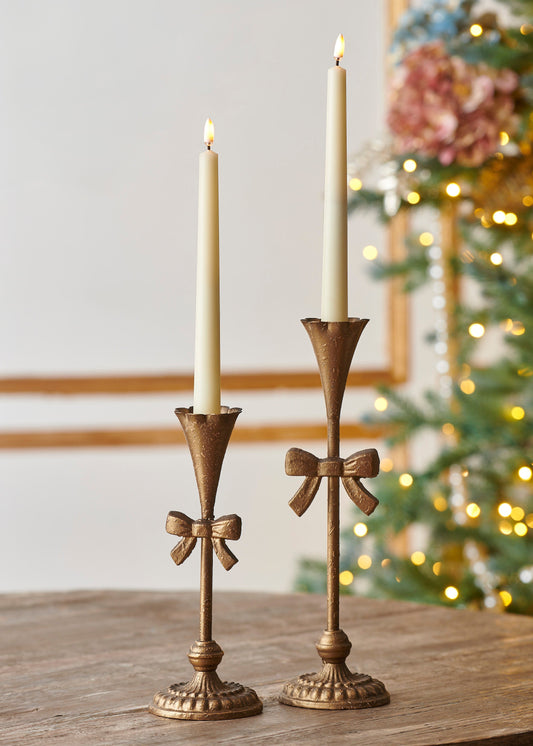 Bow Candlesticks - Set of 2 - My Christmas