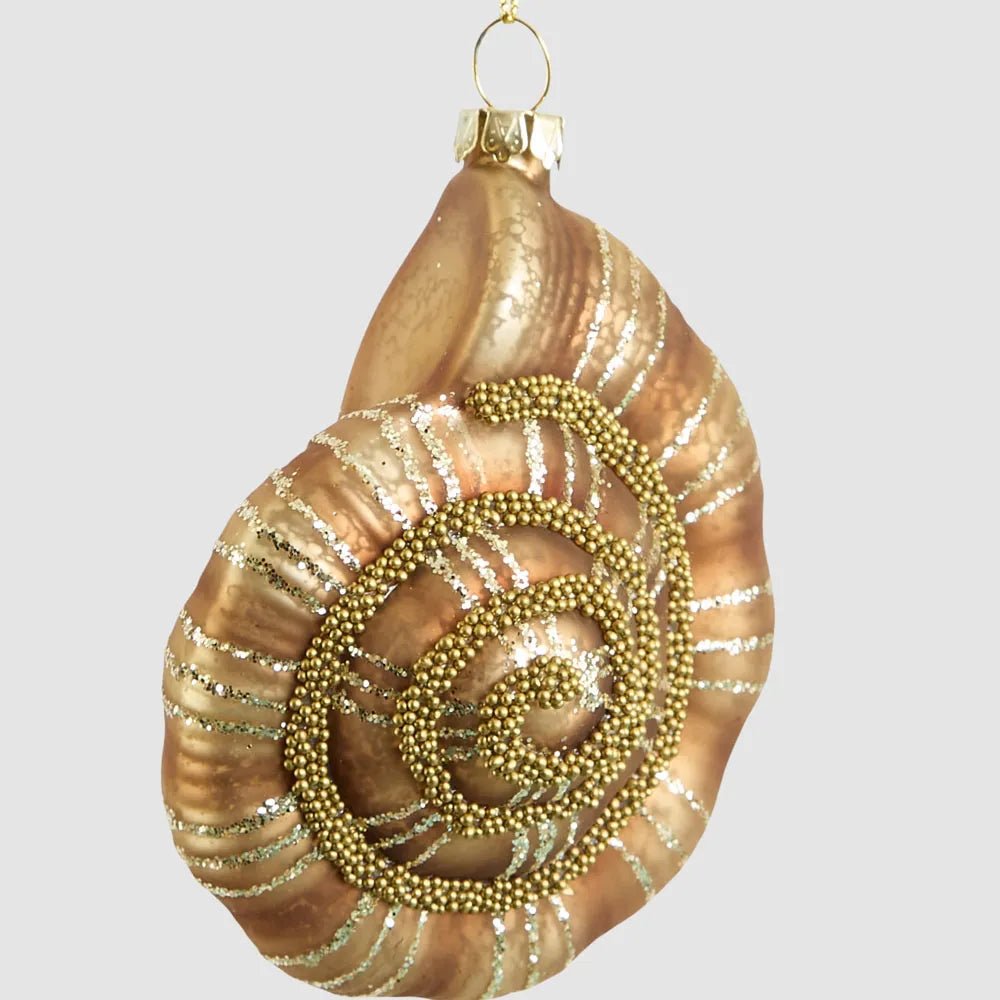 Bronze Glass Nautilus Shell Ornament - My Christmas