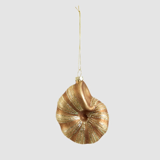 Bronze Glass Nautilus Shell Ornament - My Christmas
