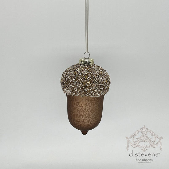 Brown Beaded Top Acorn Ornament - My Christmas