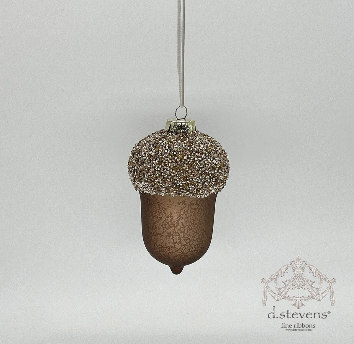 Brown Beaded Top Acorn Ornament - My Christmas